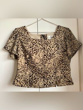 Vintage Nygard collection Animal-Print Blouse
